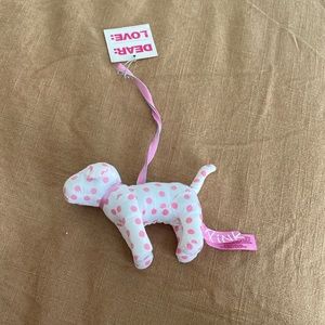Tiny Victoria secret pink dog ornament